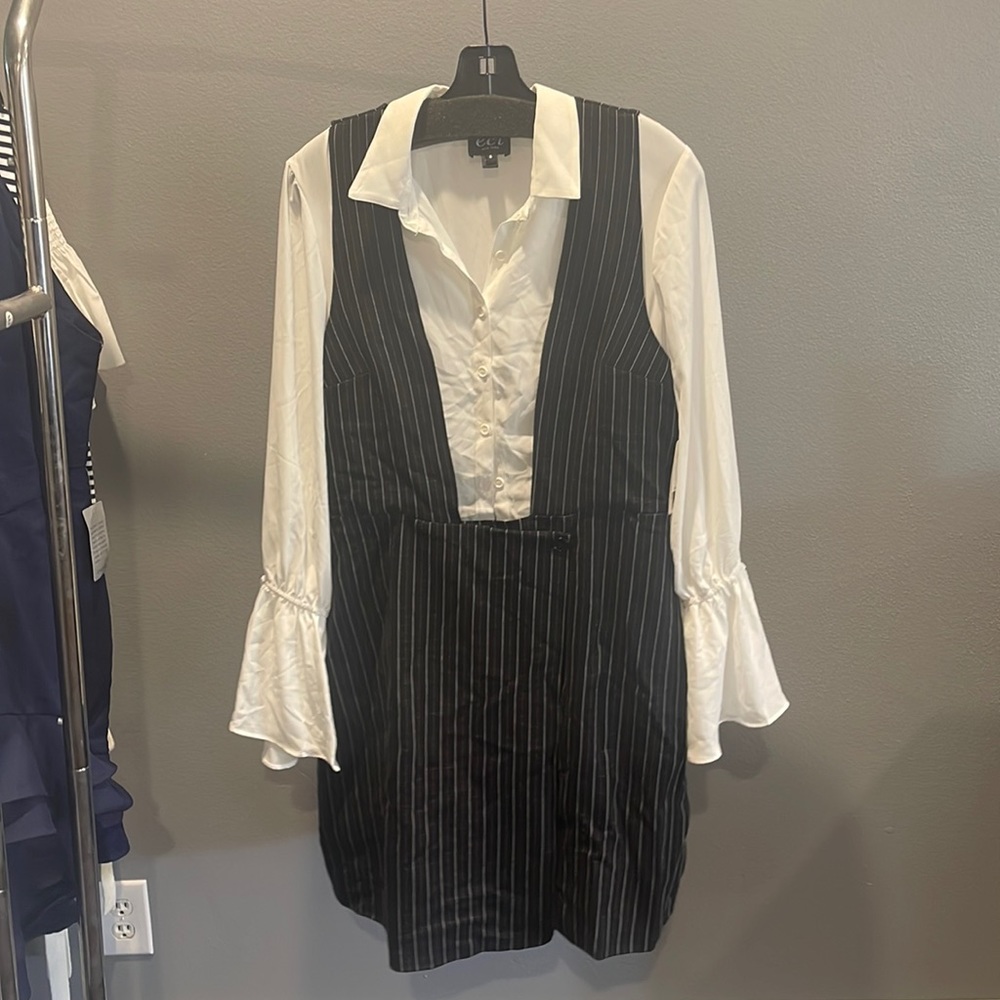 Overall dress with blouse